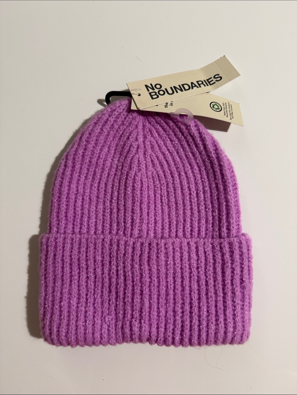 No Boundaries Lilac Ribbed Cuff Beanie - Purple